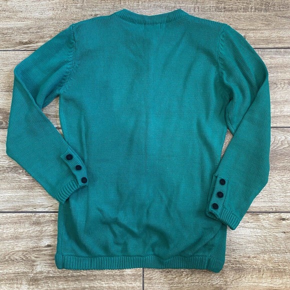 Vintage Green Cardigan Sweater  M - Picture 6 of 9
